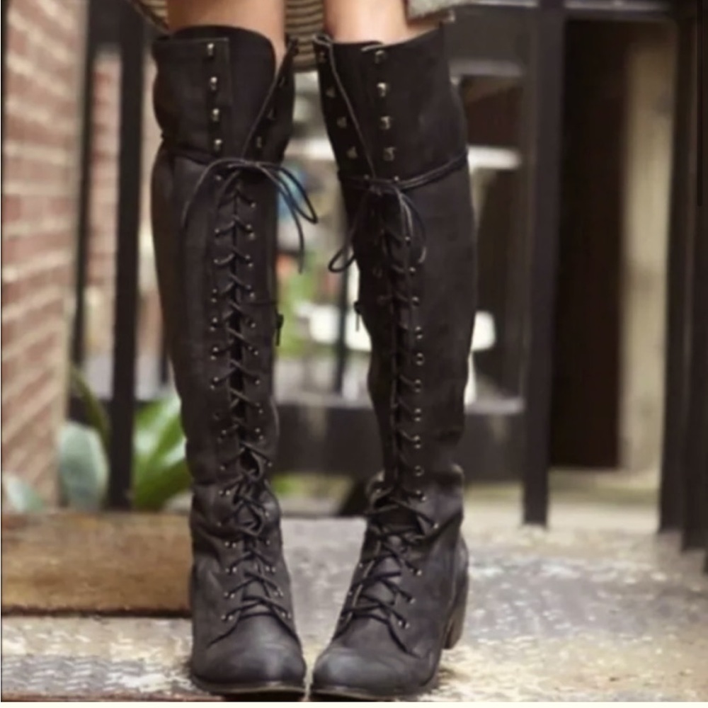 Jeffrey Campbell Distressed High Boots